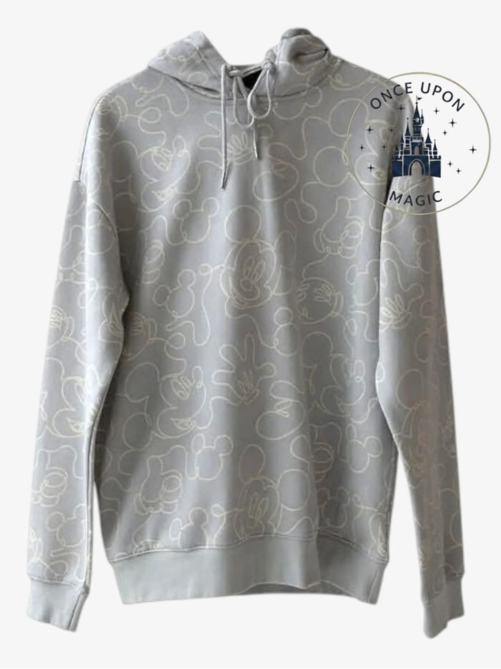 Disney Light Gray our universe Hoodie with Subtle Character Outline NWT 4